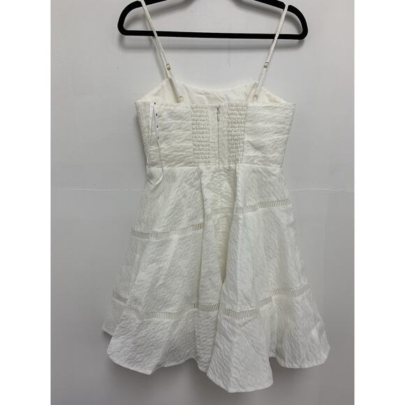 Aje Dress Cinque Jacquard Mini Dress Ivory Size 8 - Picture 3 of 5